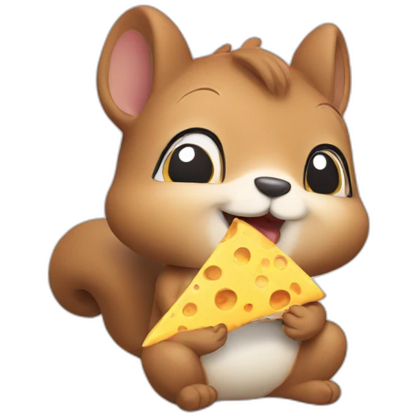 Squirrel eating a cheese burrito emoji