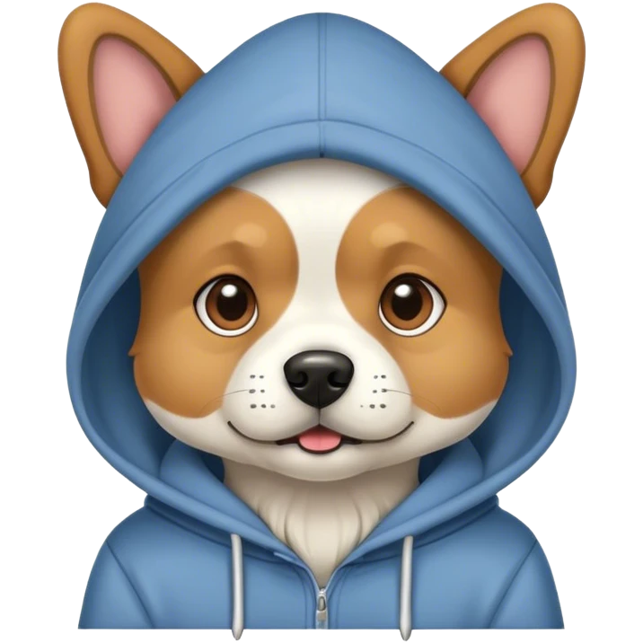 Dog wearng a hoodie ￼ emoji