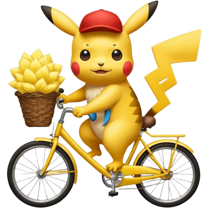 пікачу їде на велосипеді emoji