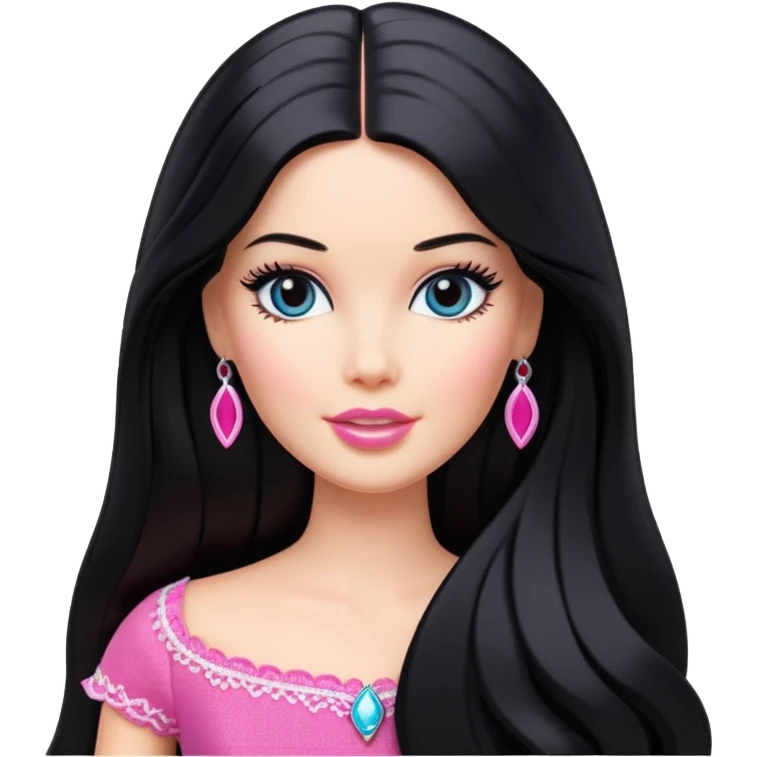 long black hair barbie emoji
