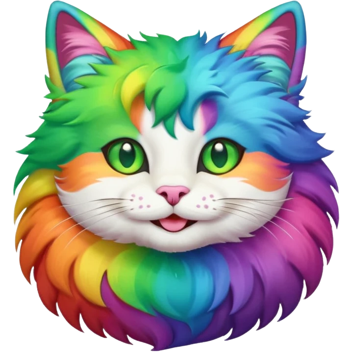 Rainbow cat smiling emoji