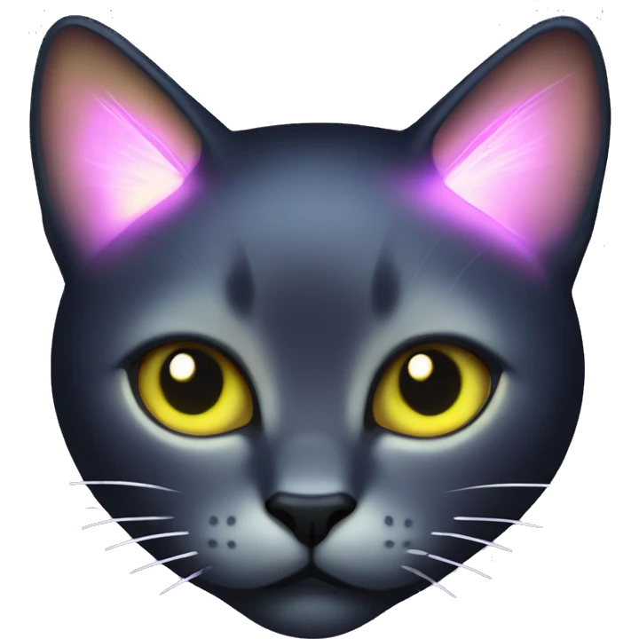 Dark iridescent cat glowing emoji