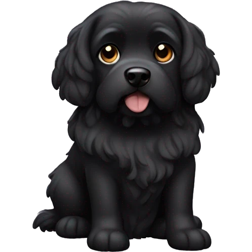 Full Black Havaneser dog emoji