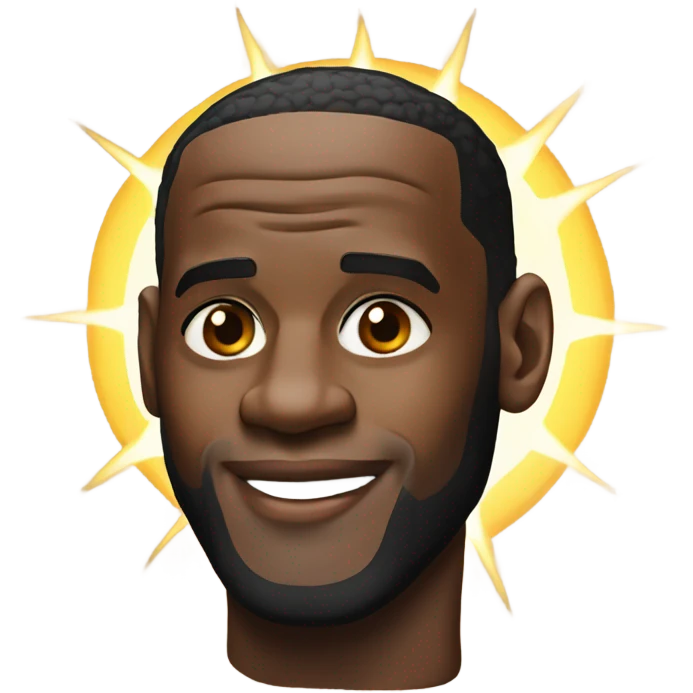LeBron James with a sun behind him emoji