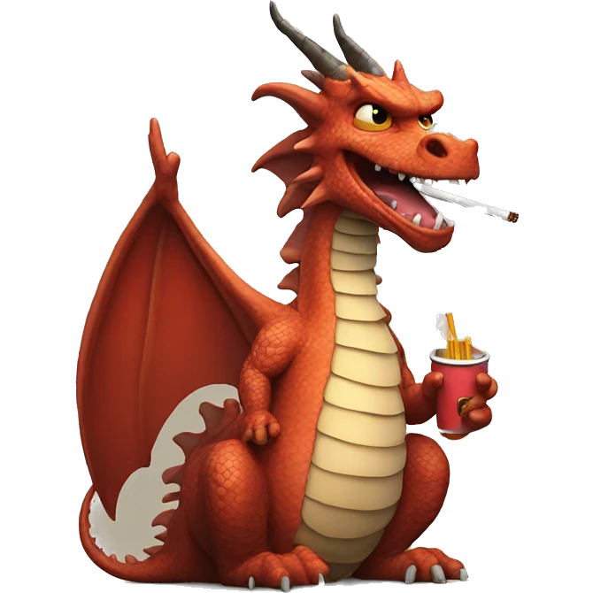 dragon smoking cigarettes  emoji