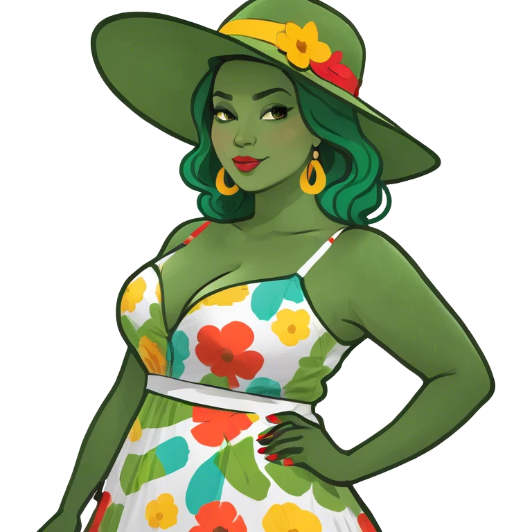 Girl with big curves emoji