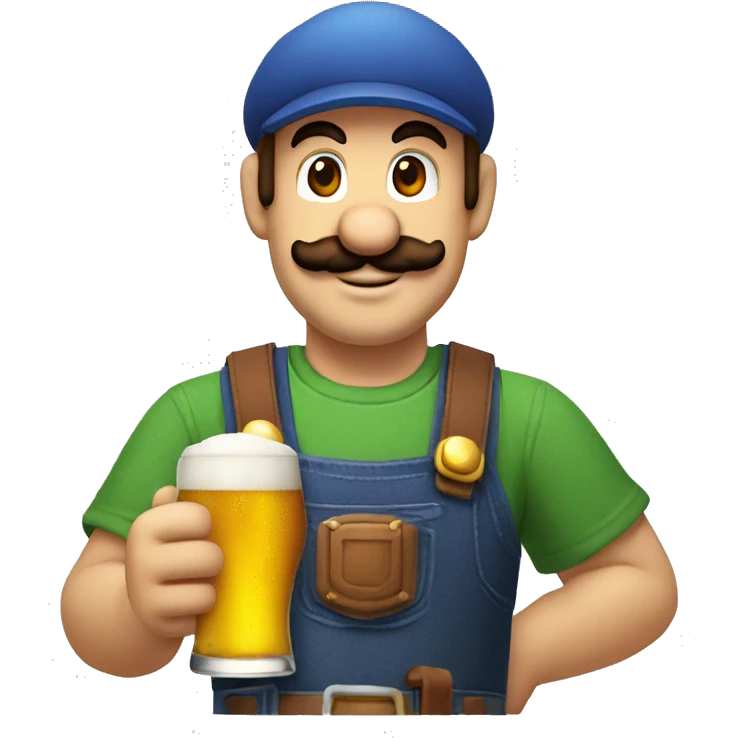 mario qui boit de la bière emoji