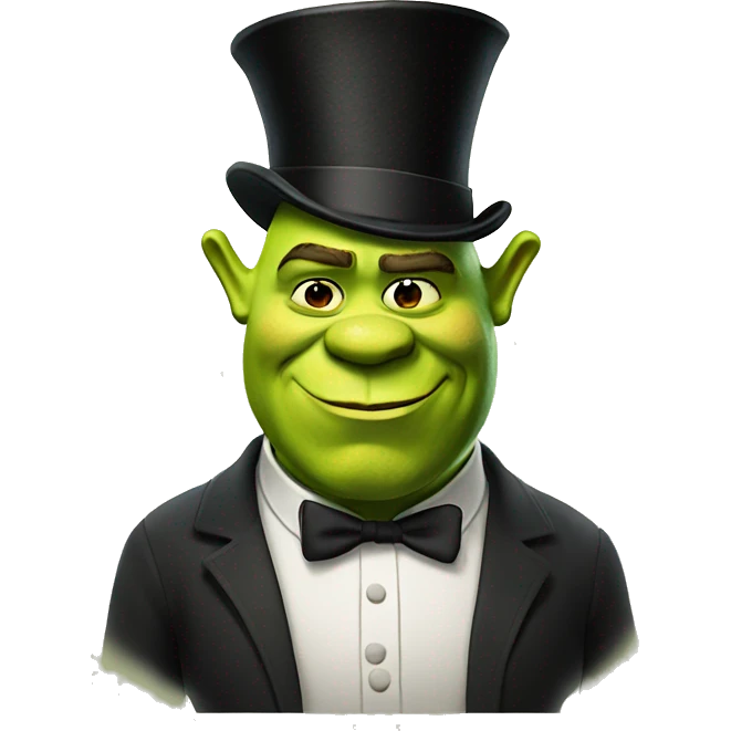 Shrek with a top hat emoji