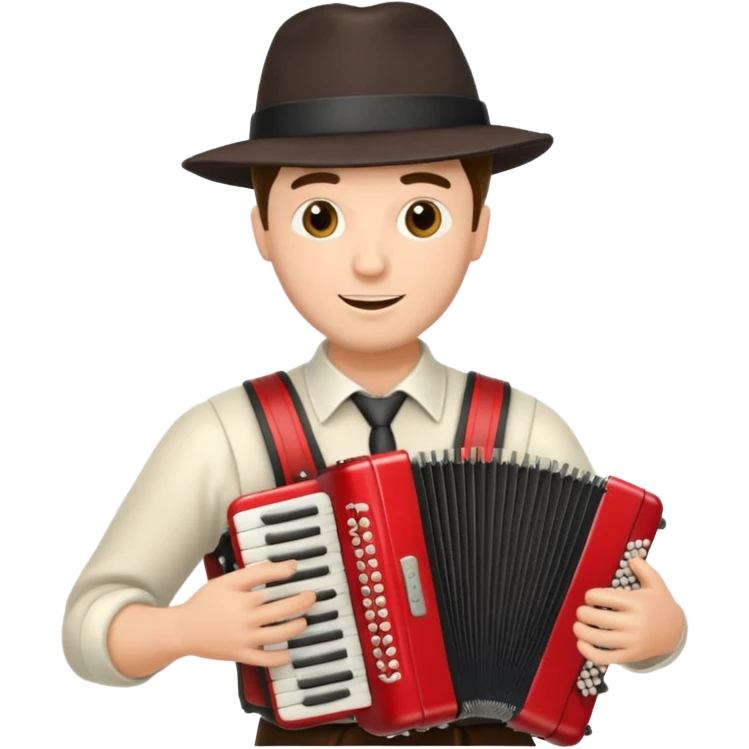 Man with hat playing accordion emoji
