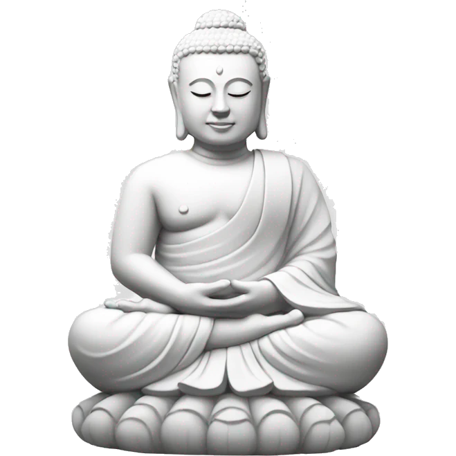 Buddha statue white emoji