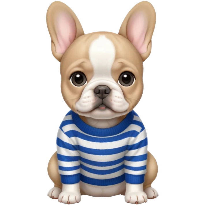 frenchie dog with cute clothes  emoji