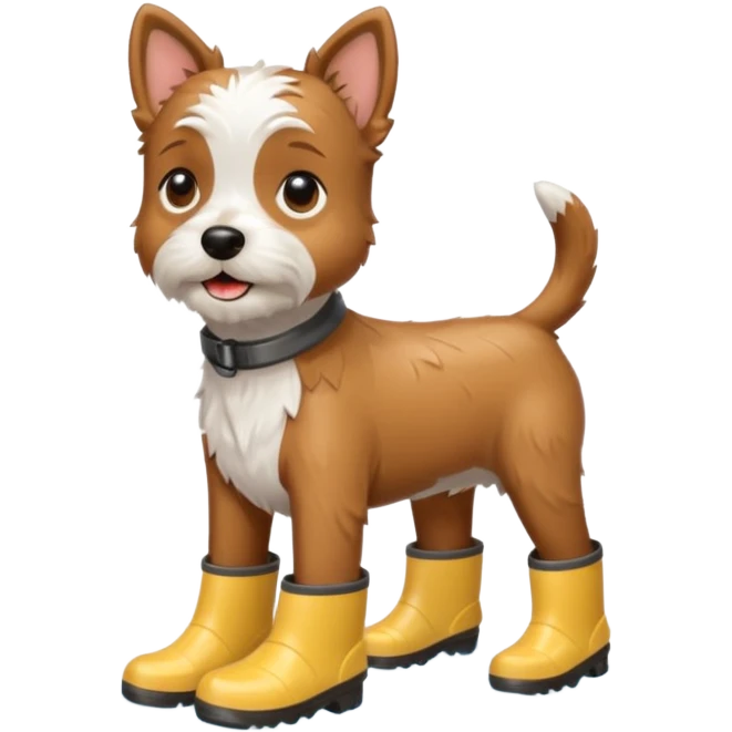 terrier with rainboots emoji