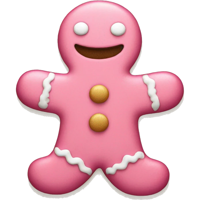 Pink gingerbread man emoji