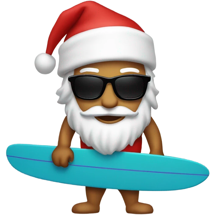 Santa with sunglasses surfing  emoji