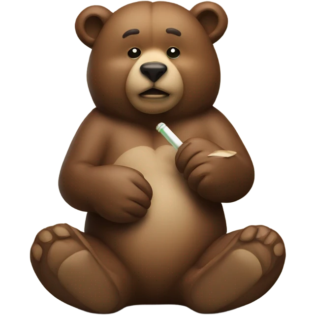 A bear with a joint emoji