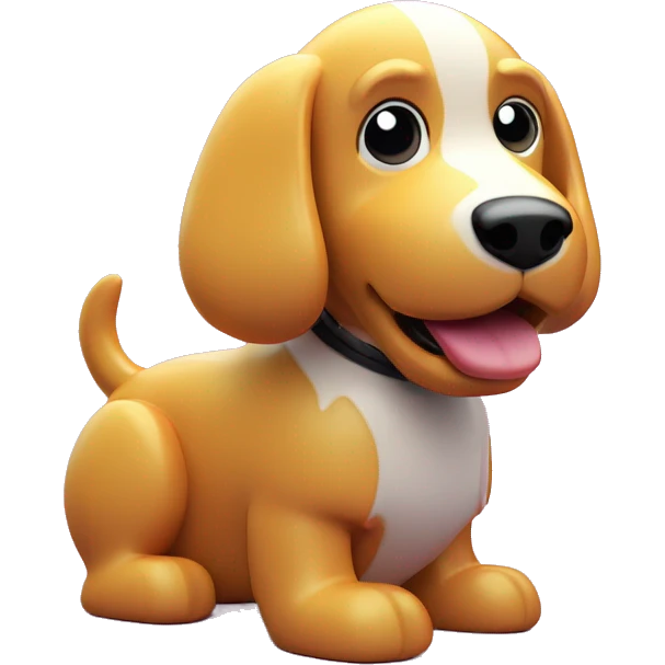 Retro old 90s graphics generated blender render cgi 3d rendered zingy shiny dog emoji