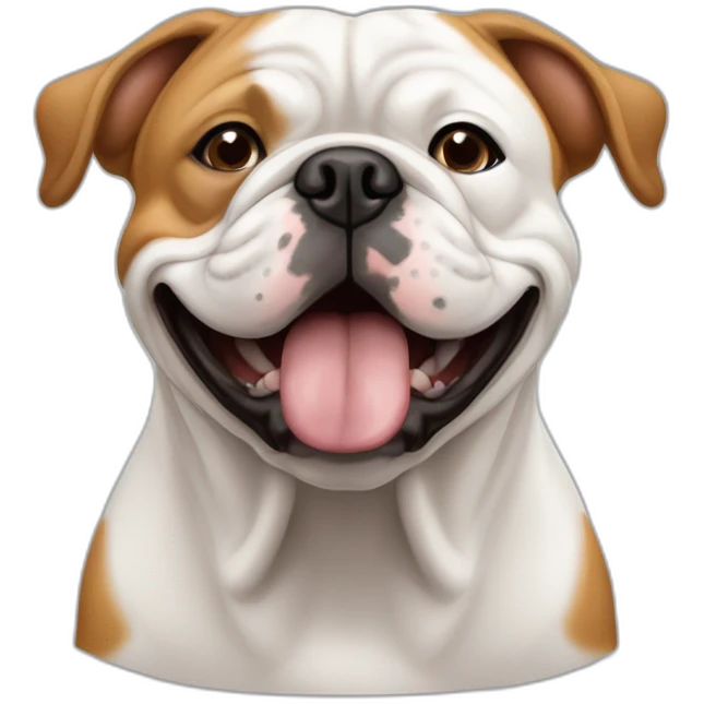 Buldog anglais dodu, roux et blanc qui dort emoji