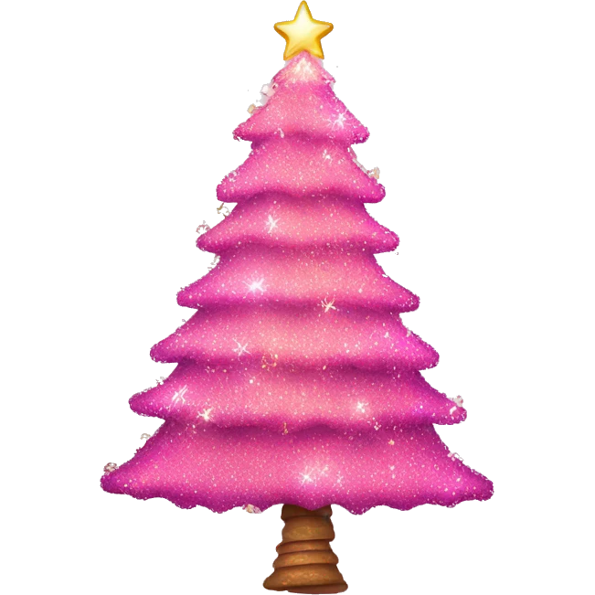 pink christmas tree with sparkles emoji