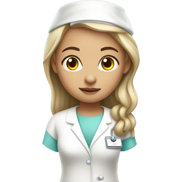 Girls as hospital patient in white hospital dress emoji