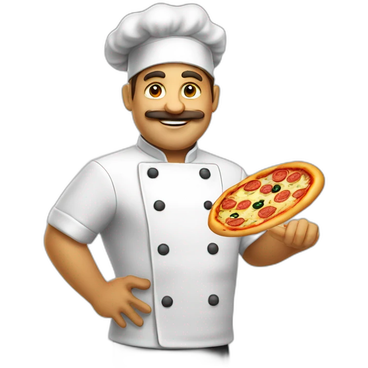 CHEF MUSCULOSO CON PIZZA emoji