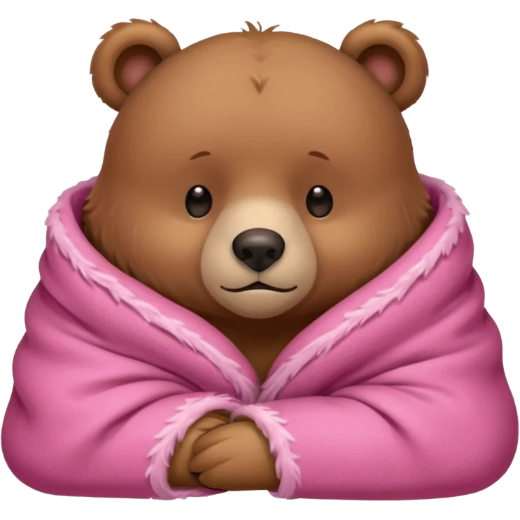 sleepy bear snuggled in a pink blanket emoji