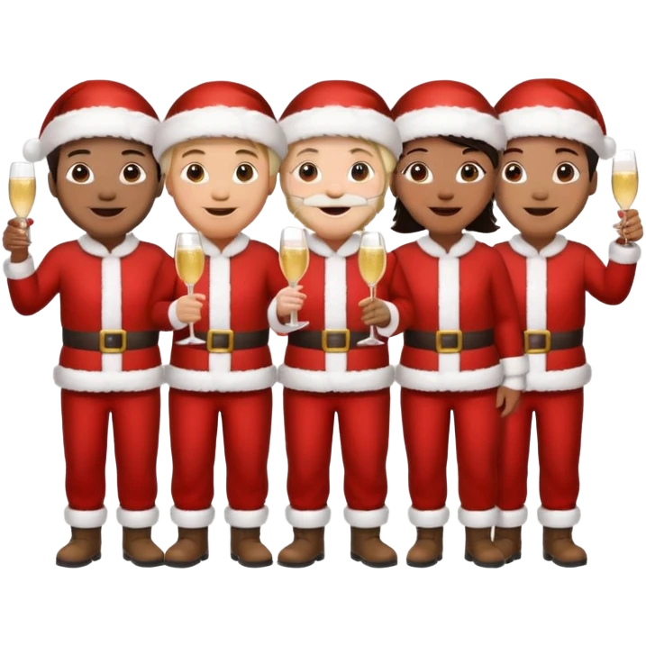 create a realistic emoji shwoing logistic workers celebrating christmas emoji