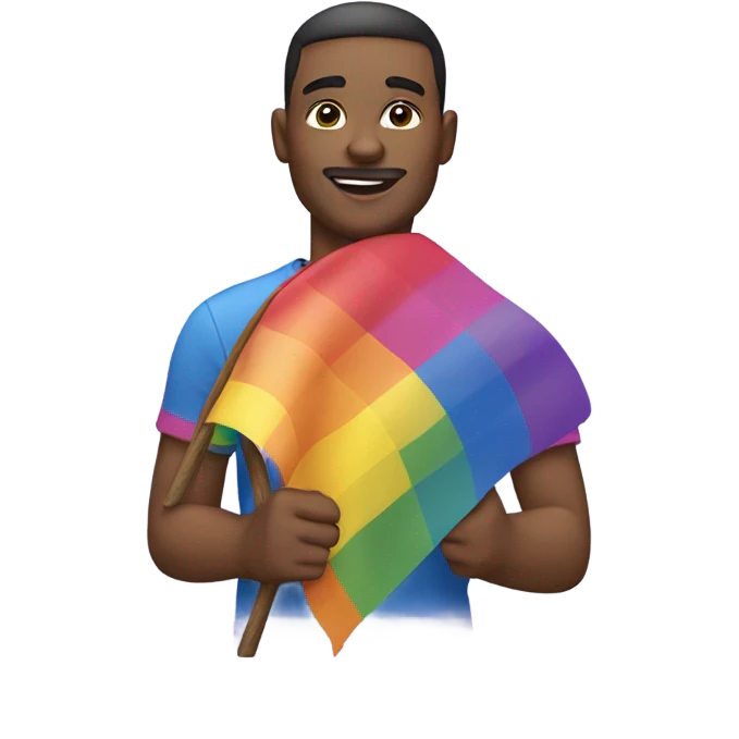 gay man with gay pride emoji