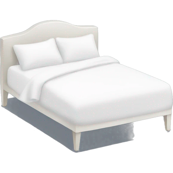 white bed with white blankets and pillows emoji