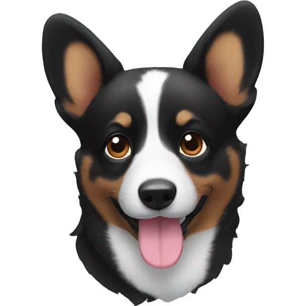 cute black corgi head emoji