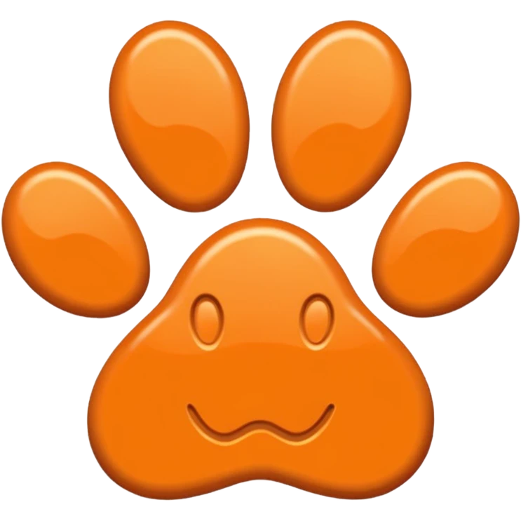 a light pastel orange pawprint emoji