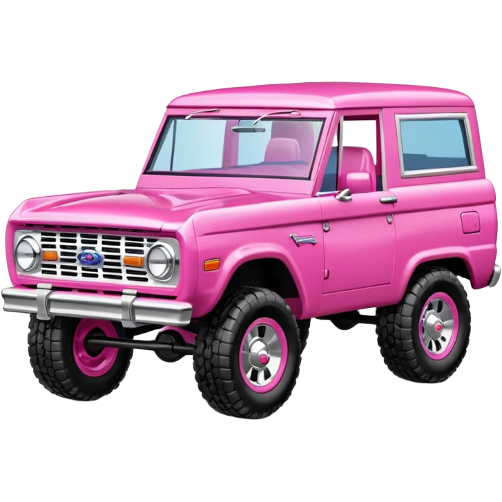A pink Ford Bronco barbie edition emoji