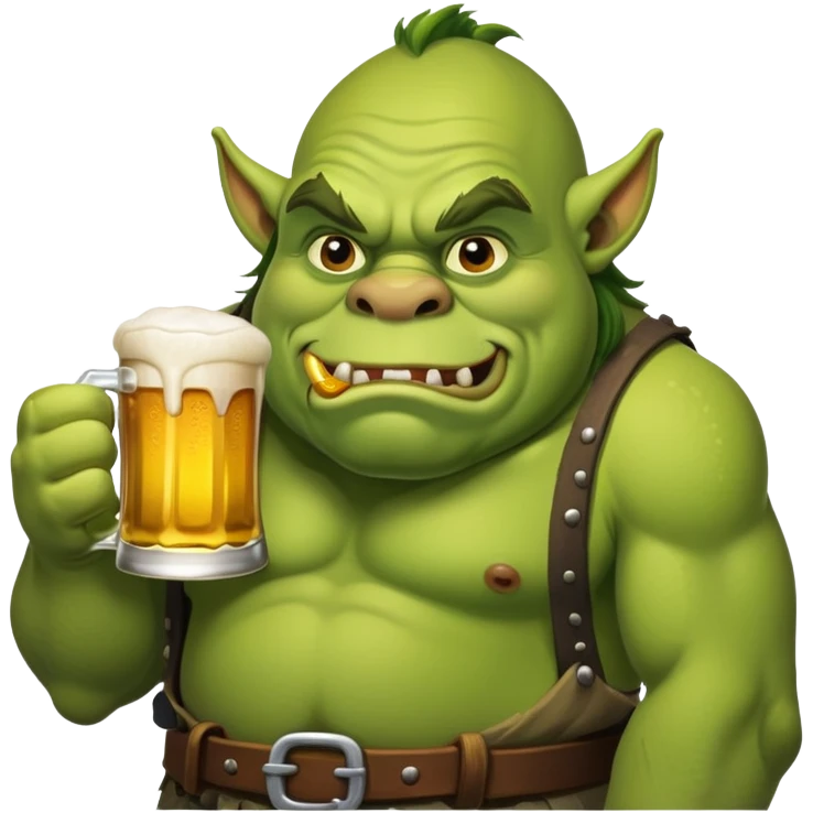 Ogre with beer emoji