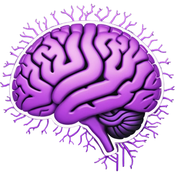 all-black and a little purple digital brain emoji