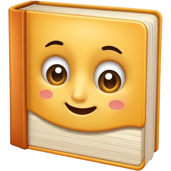 shy book with embarrassed face emoji