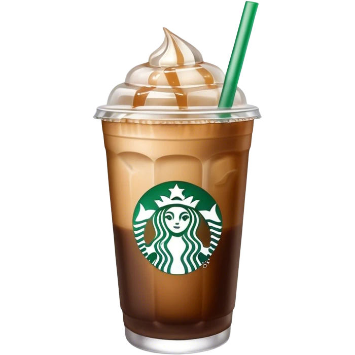 Starbuck ice coffee with ice cubes emoji