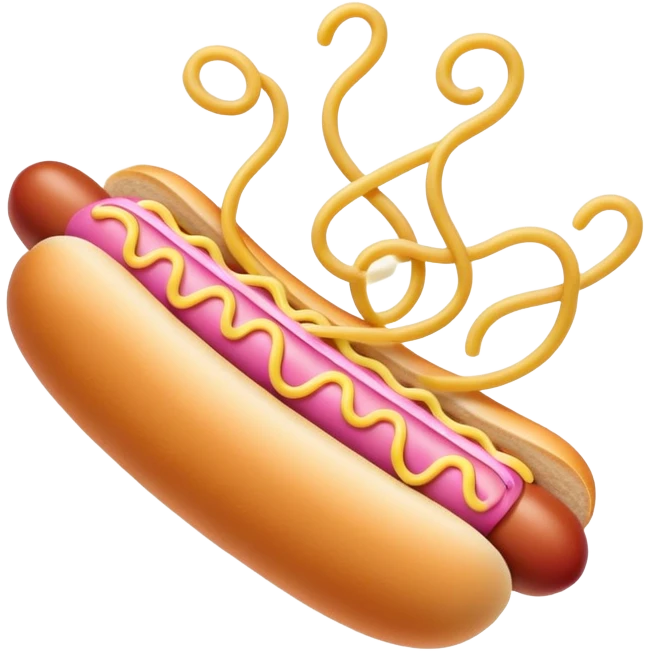 pink hot dog flying spaghetti  emoji