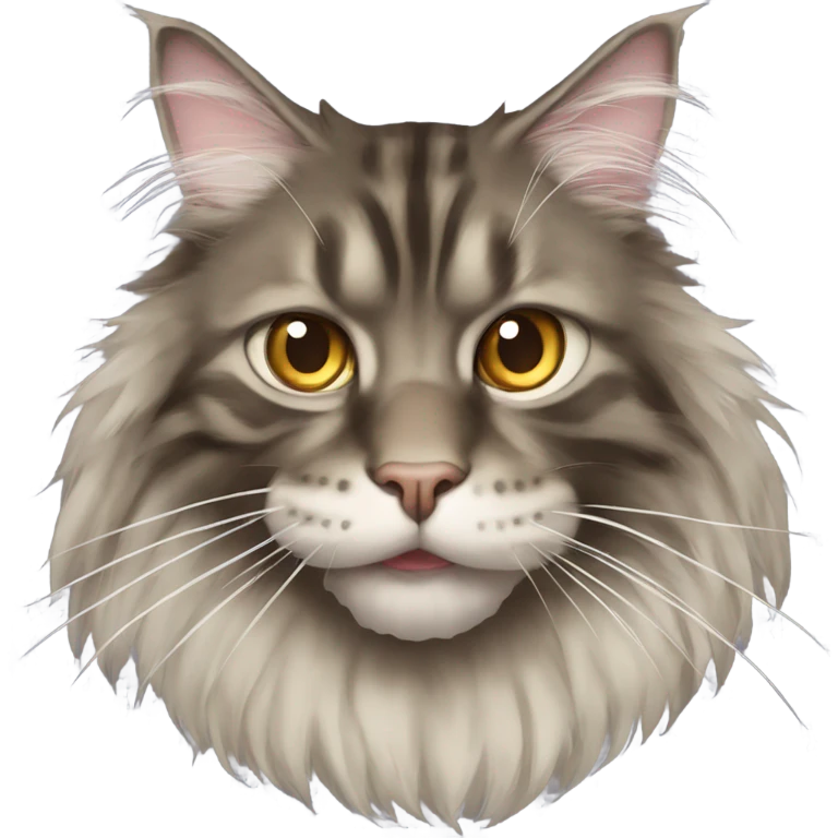 Maine Coon with a stupid mouth and stupid eyes  emoji