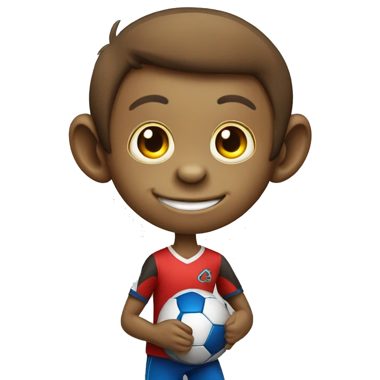 a monkey playing soccer with 6 on t-shirt emoji