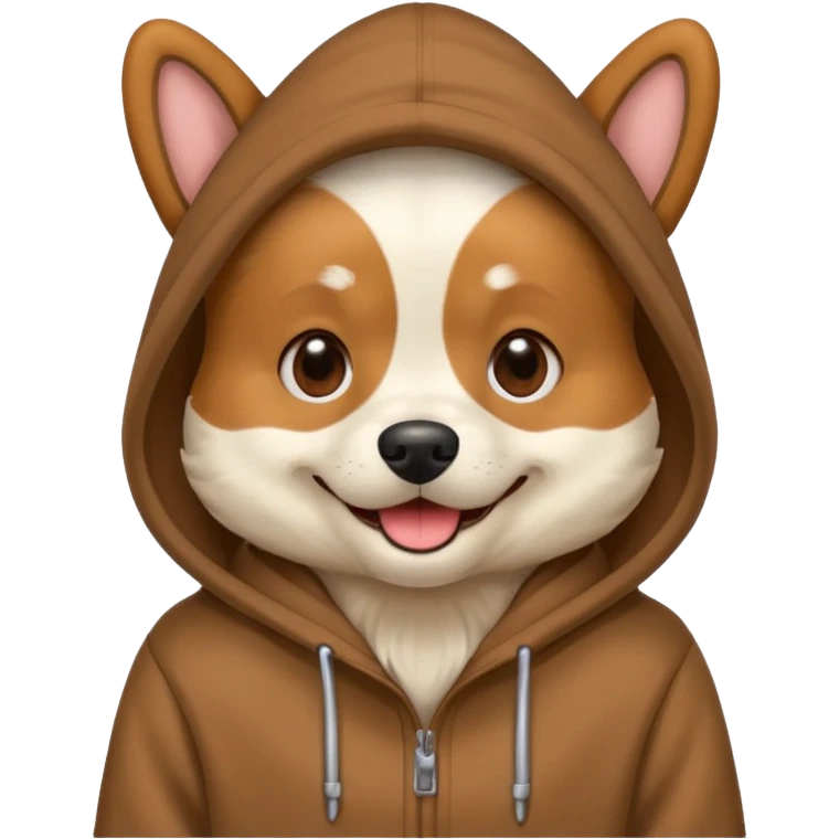 Dog wearing a hoodie emoji