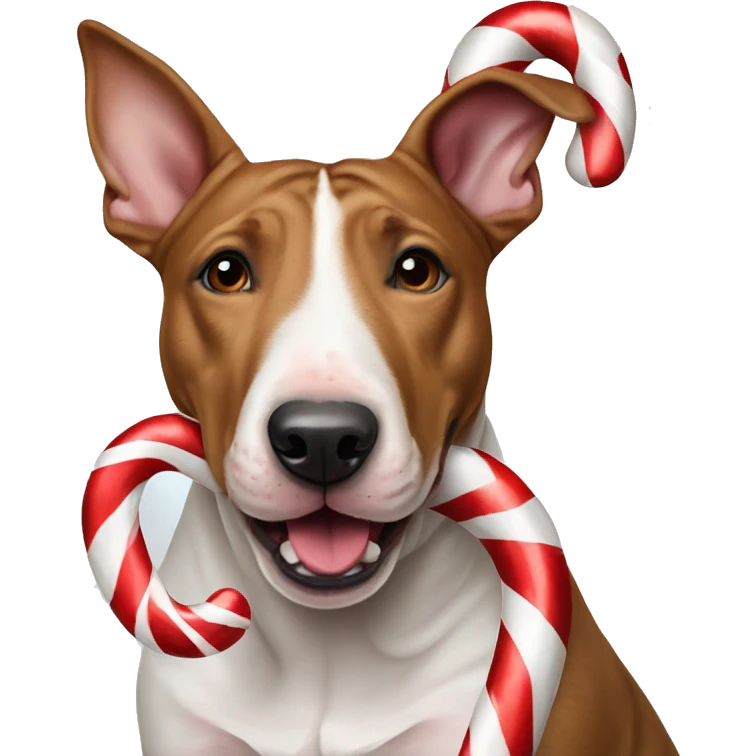bull terrier and candy cane emoji