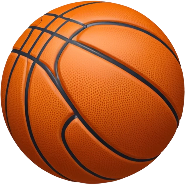 basketball ball object icon, glossy texture, clean seams, 3D cartoon, mobile game icon style, centered, soft shadow, clean background, no text, no watermark emoji
