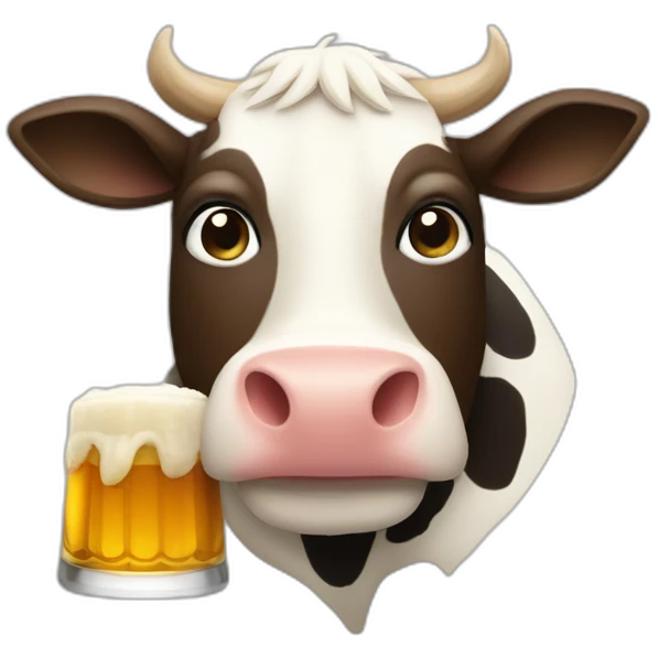 Vache qui bois une bierre emoji