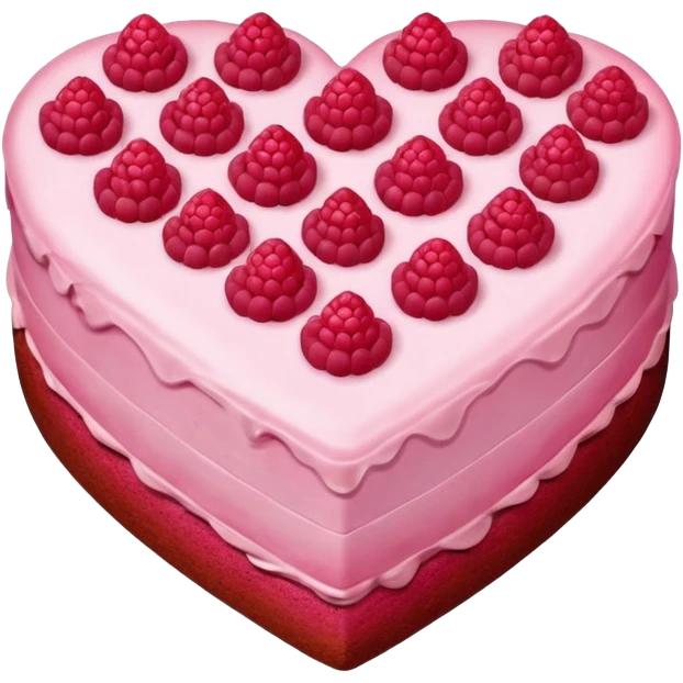 Heart rasberry cake emoji
