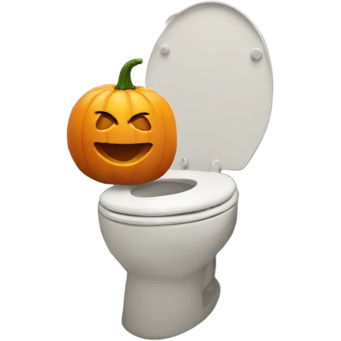 Big pumpkin on a toilet  emoji