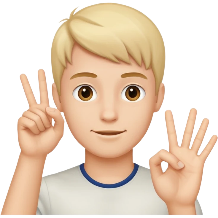 Un jeune homme qui fait le signe jul emoji