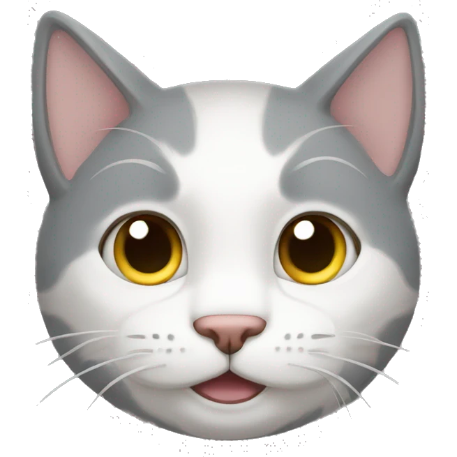 Gato gris y blanco llorando emoji