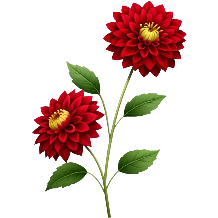 single Red Dahlia, straight stem emoji