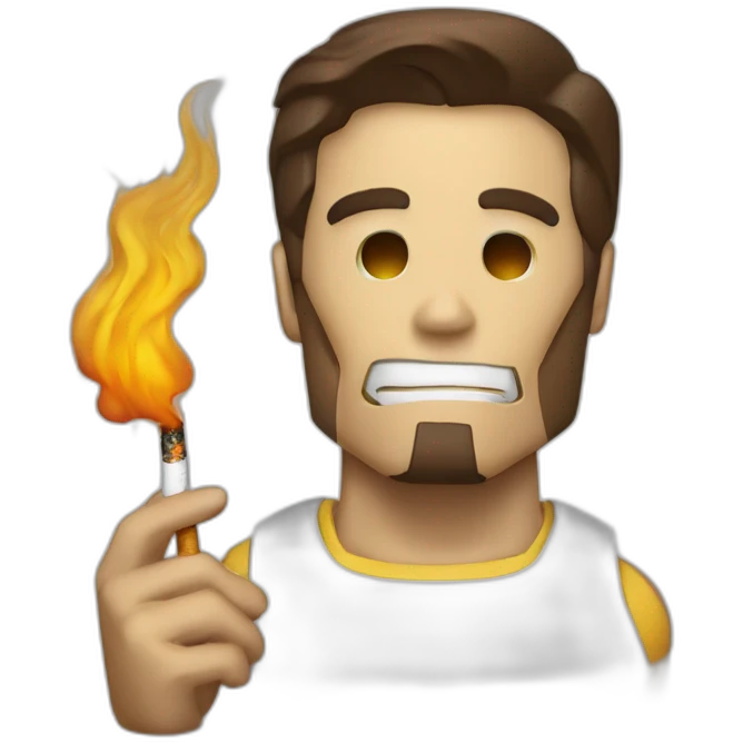 Iron man qui fume une cigarette emoji