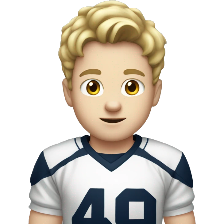White Kid wearing PSU shirt playing video games emoji