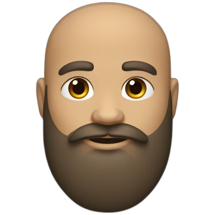 barbu brun sans moustache emoji